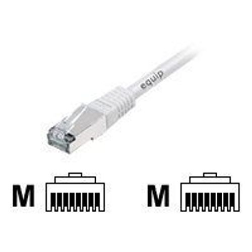 equip - Cordon de raccordement - RJ-45 (M) pour RJ-45 (M) - 10 m - Paire torsadée blindée (SSTP) - CAT 6a - moulé - blanc