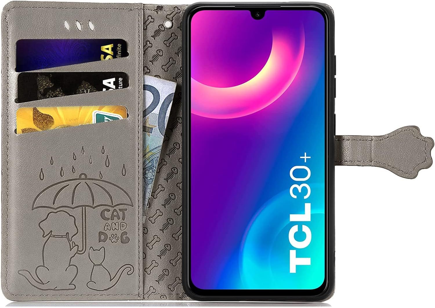Coque Pour Tcl 30 Plus/Tcl 30 5g, Antichoc Portefeuille Etui... - 2