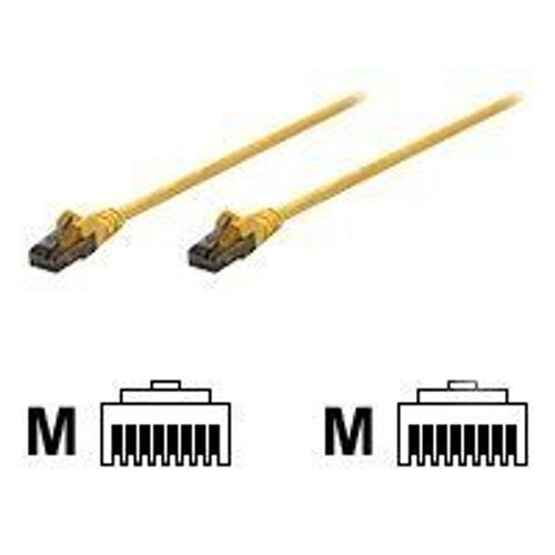 Intellinet Network Patch Cable, Cat6, 1.5m, Yellow, CCA, U/UTP, PVC, RJ45, Gold Plated Contacts, Snagless, Booted, Lifetime Warranty, Polybag - Cordon de raccordement - RJ-45 (M) pour RJ-45 (M) -...