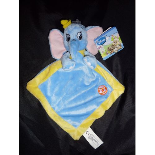 Doudou "Disney, Nicotoy", Plat, Dumbo L'éléphant, Bleu Jaune, Balle