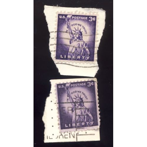 Timbre U S A, In God We Trust, Liberty, U S Postage 3 Cents Oblitérés (2 Timbres)