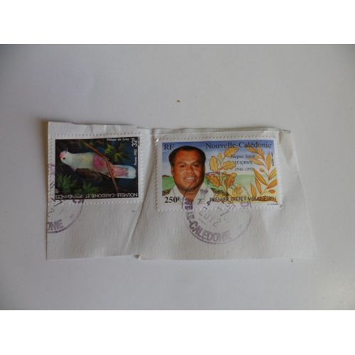 Nouvelle Calédonie 2 Timbres Sur Fragment