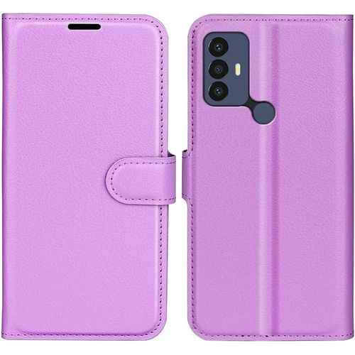 Coque Pour Tcl 30 Se/Tcl 305/306, Antichoc Portefeuille Etui Housse En Cuir A Rabat Flip Cover Case Avec Silicone Bumper, Porte Carte, Bequille, Boucle Magnetique Pour Tcl 30se, Violet