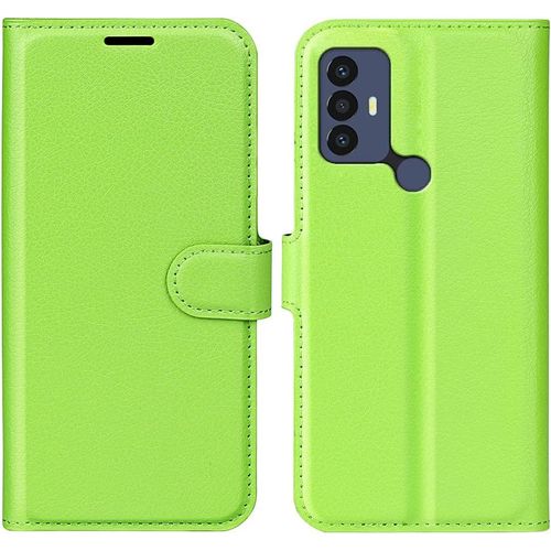 Coque Pour Tcl 30 Se/Tcl 305/306, Antichoc Portefeuille Etui Housse En Cuir A Rabat Flip Cover Case Avec Silicone Bumper, Porte Carte, Bequille, Boucle Magnetique Pour Tcl 30se, Vert