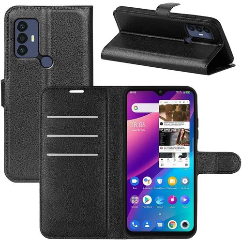 Coque Pour Tcl 30 Se/Tcl 305/306, Antichoc Portefeuille Etui Housse En Cuir A Rabat Flip Cover Case Avec Silicone Bumper, Porte Carte, Bequille, Boucle Magnetique Pour Tcl 30se, Noir