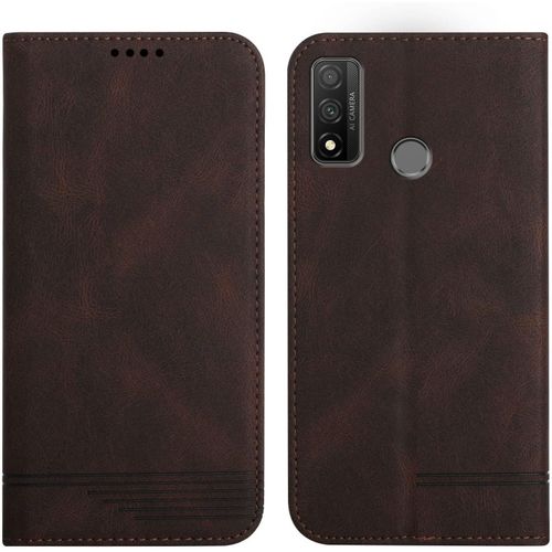 Coque Pour Huawei P Smart 2020, Etui De Protection, Housse En Cuir Avec Magnetique, Rfid Antichoc Pu En Cuir Clapet Portefeuille Protection Pour Huawei P Smart 2020-Brun