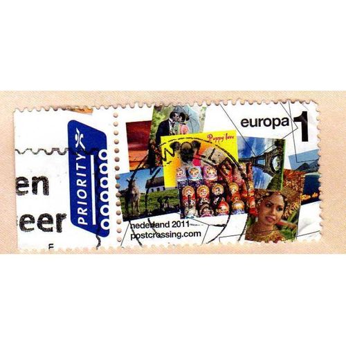 Timbre Nederland Pays Bas Postcrossing 2011 Oblitéré
