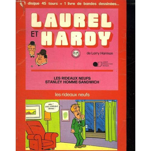 Laurel Et Hardy. Les Rideaux Neufs Satnley L Homme Sandwich. 1 Livre De Bandes Dessinees Imcomplet. Manque Le 45 Tours.