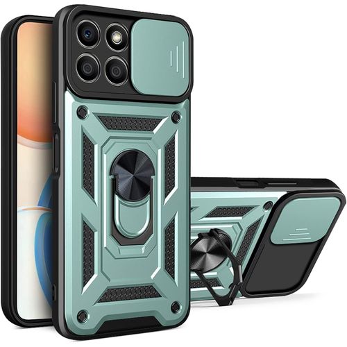 Coque Pour Honor X8 5g/Honor 70 Lite 5g/Honor X6 4g/X6s Avec Cache Webcam & Support Annulaire A 360 Degres, Anti-Chute Etui Housse Compatible Avec Support De Voiture Magnetique, Vert