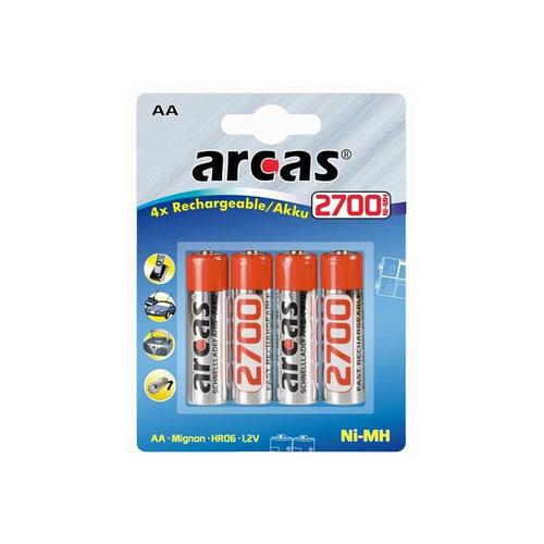 Pack de 4 accu Arcas AA Mignon 2700mAH