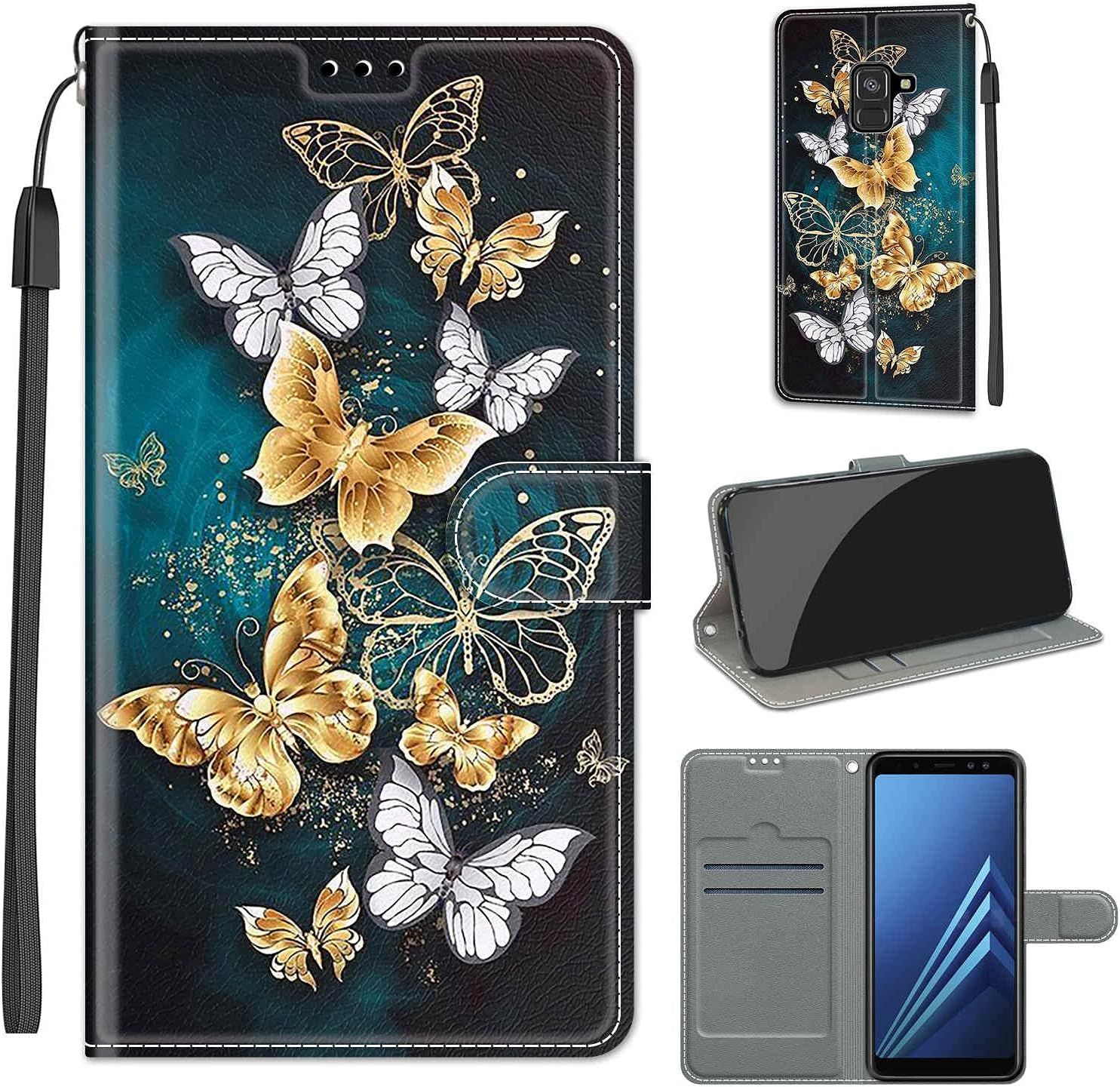 Coque Cuir Pour Samsung Galaxy A8 2018 Etui A Rabat Motif De... - 7