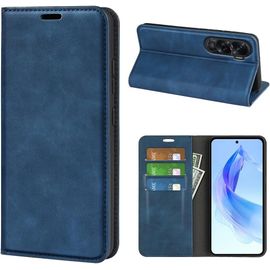 Coque Pour Honor 90 Lite, Antichoc Etui Housse En Cuir A Rabat Flip Cover Case Portefeuille Avec Porte Carte, Bequille, Fermeture Magnetique Pour Honor 90 Lite, Bleu
