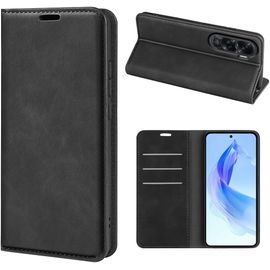 Coque Pour Honor 90 Lite, Antichoc Etui Housse En Cuir A Rabat Flip Cover Case Portefeuille Avec Porte Carte, Bequille, Fermeture Magnetique Pour Honor 90 Lite, Noir