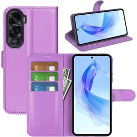 Coque Pour Honor 90 Lite, Antichoc Portefeuille Etui Housse En Cuir A Rabat Flip Cover Case Avec Silicone Bumper, Porte Carte, Bequille, Boucle Magnetique Pour Honor 90 Lite, Violet