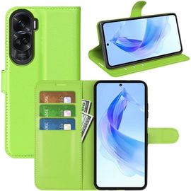 Coque Pour Honor 90 Lite, Antichoc Portefeuille Etui Housse En Cuir A Rabat Flip Cover Case Avec Silicone Bumper, Porte Carte, Bequille, Boucle Magnetique Pour Honor 90 Lite, Vert