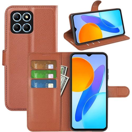 Coque Pour Honor X6 / Honor X8 5g / Honor 70 Lite, Antichoc Portefeuille Etui Housse En Cuir A Rabat Flip Cover Case Avec Silicone Bumper, Porte Carte, Boucle Magnetique Pour Honor X6, Marron