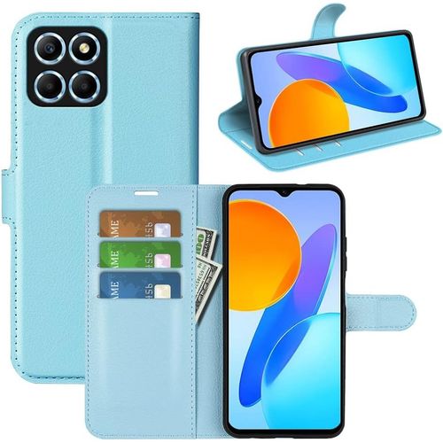 Coque Pour Honor X6 / Honor X8 5g / Honor 70 Lite, Antichoc Portefeuille Etui Housse En Cuir A Rabat Flip Cover Case Avec Silicone Bumper, Porte Carte, Boucle Magnetique Pour Honor X6, Bleu