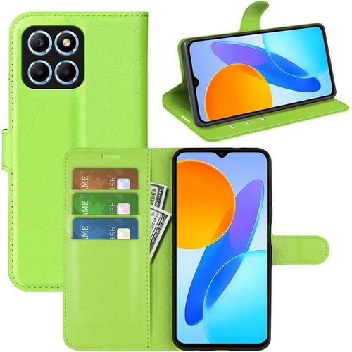 Coque Pour Honor X6 / Honor X8 5g / Honor 70 Lite, Antichoc Portefeuille Etui Housse En Cuir A Rabat Flip Cover Case Avec Silicone Bumper, Porte Carte, Boucle Magnetique Pour Honor X6, Vert