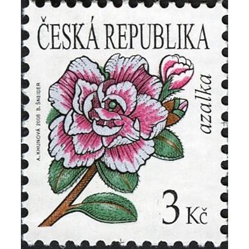 Timbre Ceska Republika République Tchèque Fleur Azalée 2008