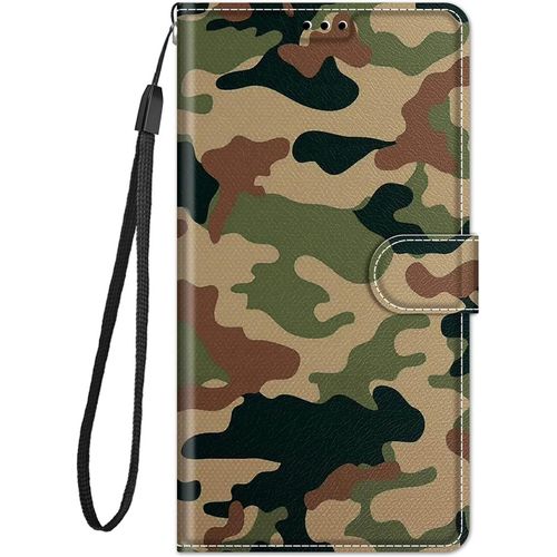 Coque Cuir Pour Samsung Galaxy A7 2018 Etui A Rabat Motif Dessin Pour Filles Femmes, Portefeuille Housse Avec Case 360 Degres Silicone Antichoc Protection Cover Cuir - Vert
