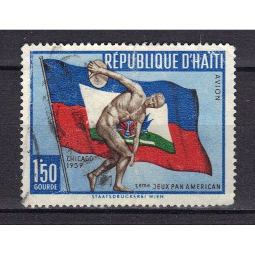 Haiti 1959 Poste Aerienne : 3è Jeux Panaméricains À Chicago - Timbre Oblitéré