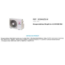 Ext BI- split mur inv 4.5 kW R32 Clim 