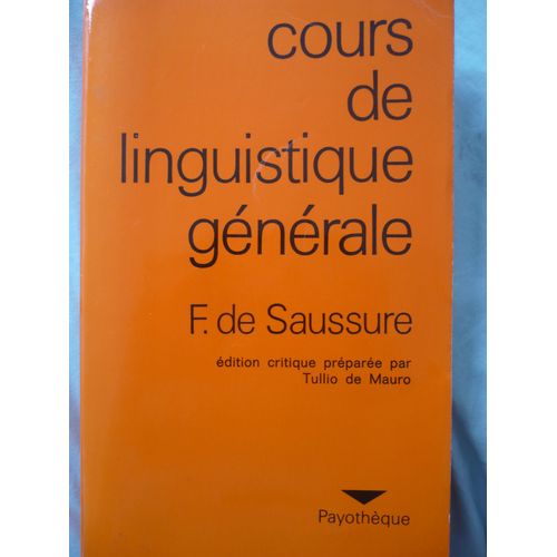 Cours De Linguistique Générale