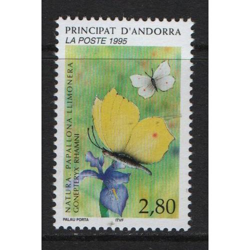 Andorre, Timbre-Poste Y & T N° 462, 1995 - Nature, Fleur Et Papillon