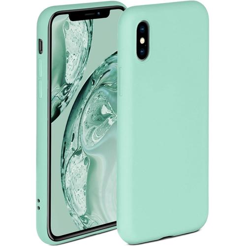 Coque Souple Compatible Avec Apple Iphone X/Iphone Xs, Coque En Silicone, Bord Sureleve Pour La Protection D'ecran, Double Couche, Coque Souple Pour Telephone - Turquoise Mat