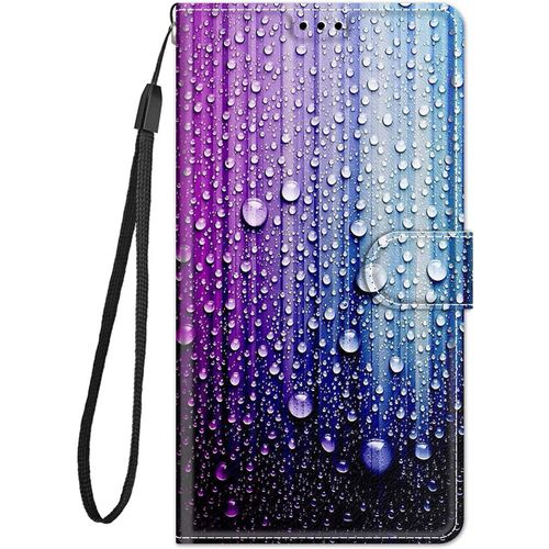 Coque Pour Sony Xperia 1 ¢Ô Etui A Rabat Motif Dessin Pour Filles Femmes, Antichoc Cuir Housse Avec 360 Degres Protection Cover Silicone Flip Case - Bleu Violet