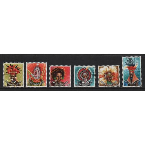 Papouasie-Nouvelle-Guinée, Timbres-Poste Y & T N° 340 À 345 Oblitérés, 1978 - Coiffes Traditionnelles Papoues