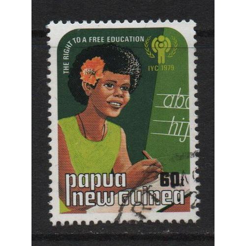 Papouasie-Nouvelle-Guinée, Timbre-Poste Y & T N° 379 Oblitéré, 1979 - Droit À L' Éducation