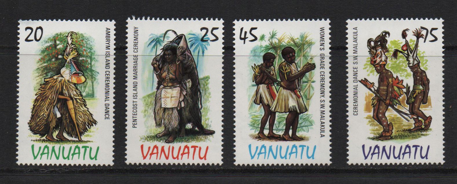 Vanuatu, Timbres-Poste Y & T N° 705 À 708, 1985 - Costumes Traditionnels