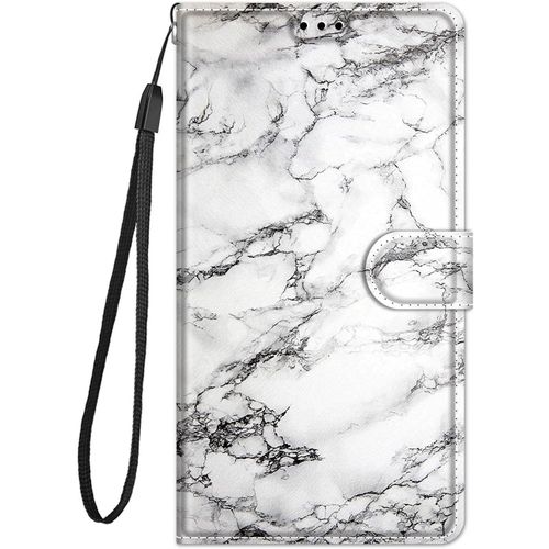 Coque Pour Sony Xperia 1 ¢Ô Etui A Rabat Motif Dessin Pour Filles Femmes, Antichoc Cuir Housse Avec 360 Degres Protection Cover Silicone Flip Case - Blanc