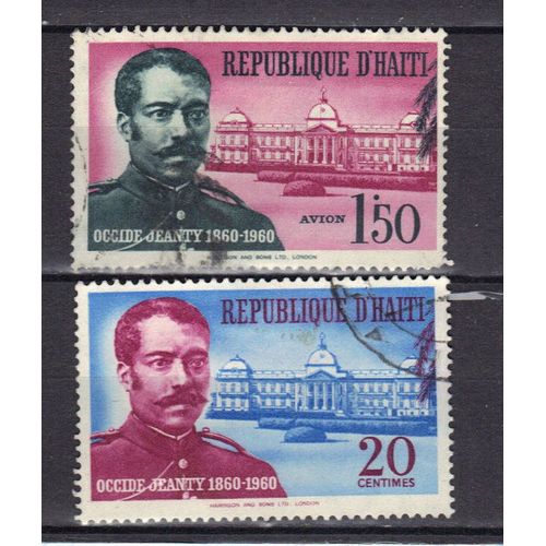 Haiti 1960 Poste Aerienne : Centenaire De La Naissance Du Compositeur Occide Jeanty - Série De 2 Timbres Oblitérés