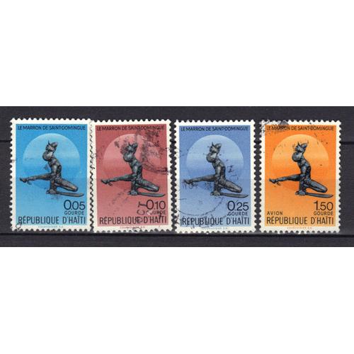 Haiti 1968 : Monument Du Marron Inconnu, À Port-Au-Prince - Série De 4 Timbres Oblitérés