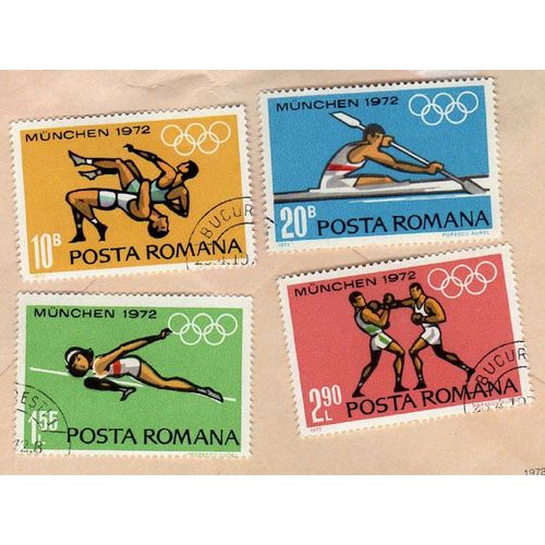Timbre Posta Romana Roumanie Munchen Munich 1972