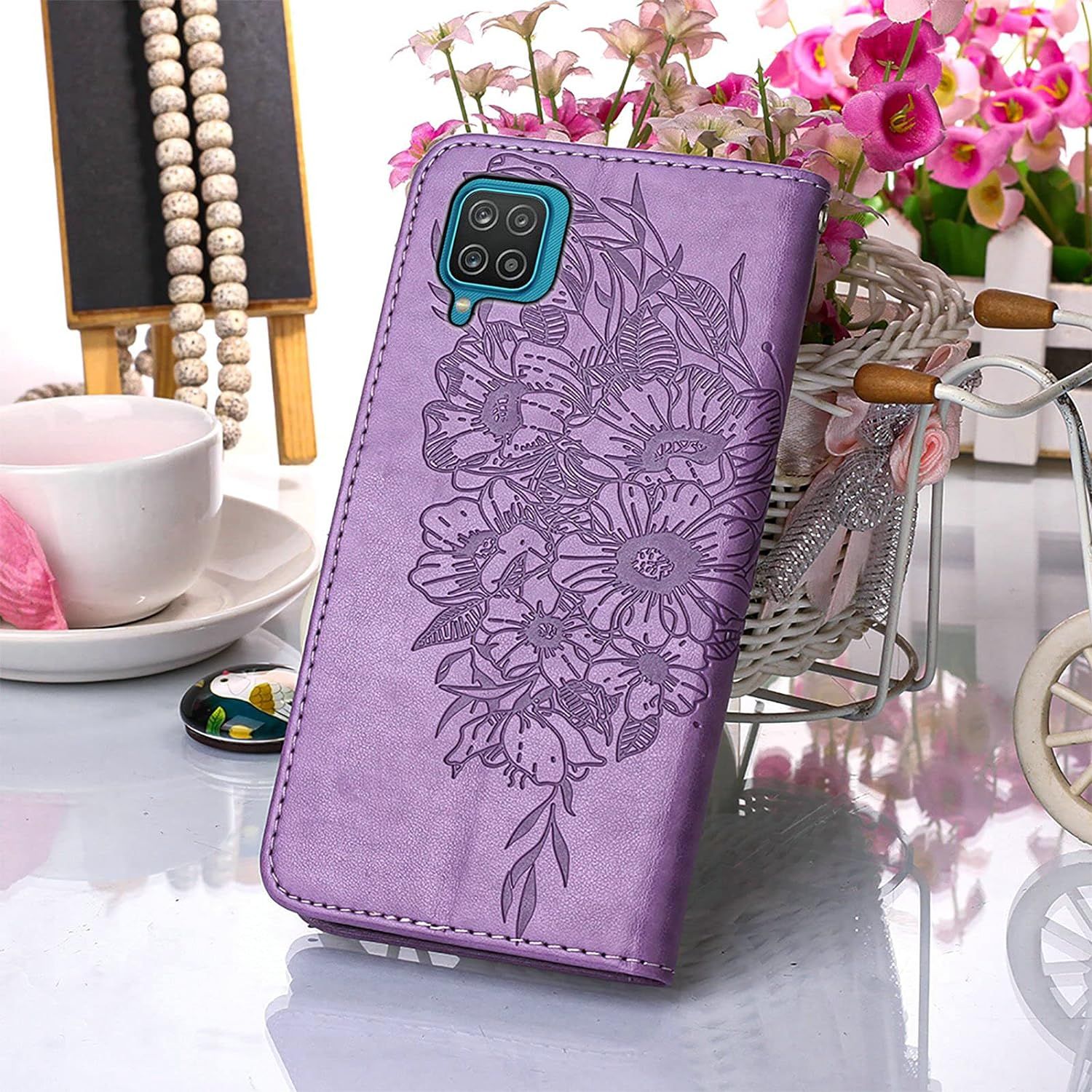 Coque Cuir Pour Samsung Galaxy A12 / M12 Etui A Rabat Motif ... - 5