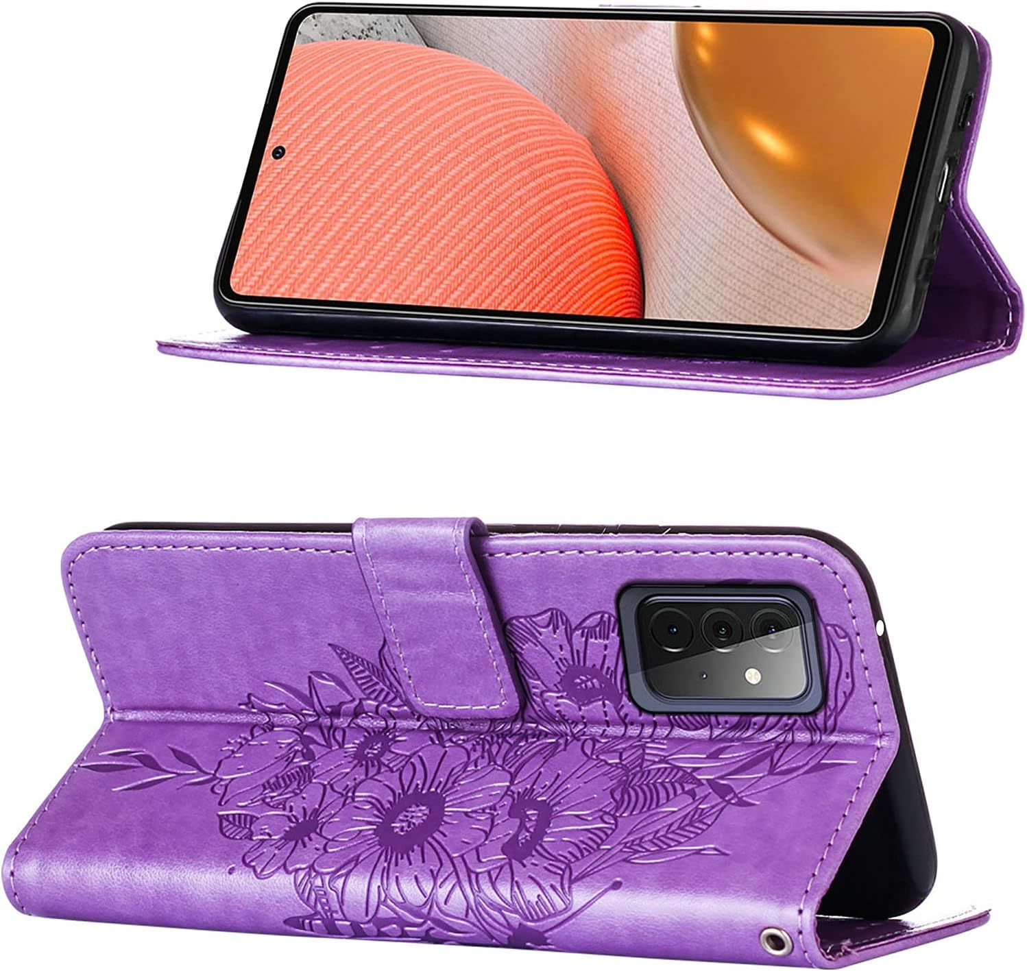Coque Cuir Pour Samsung Galaxy A72 5g 4g Etui A Rabat Motif ... - 2