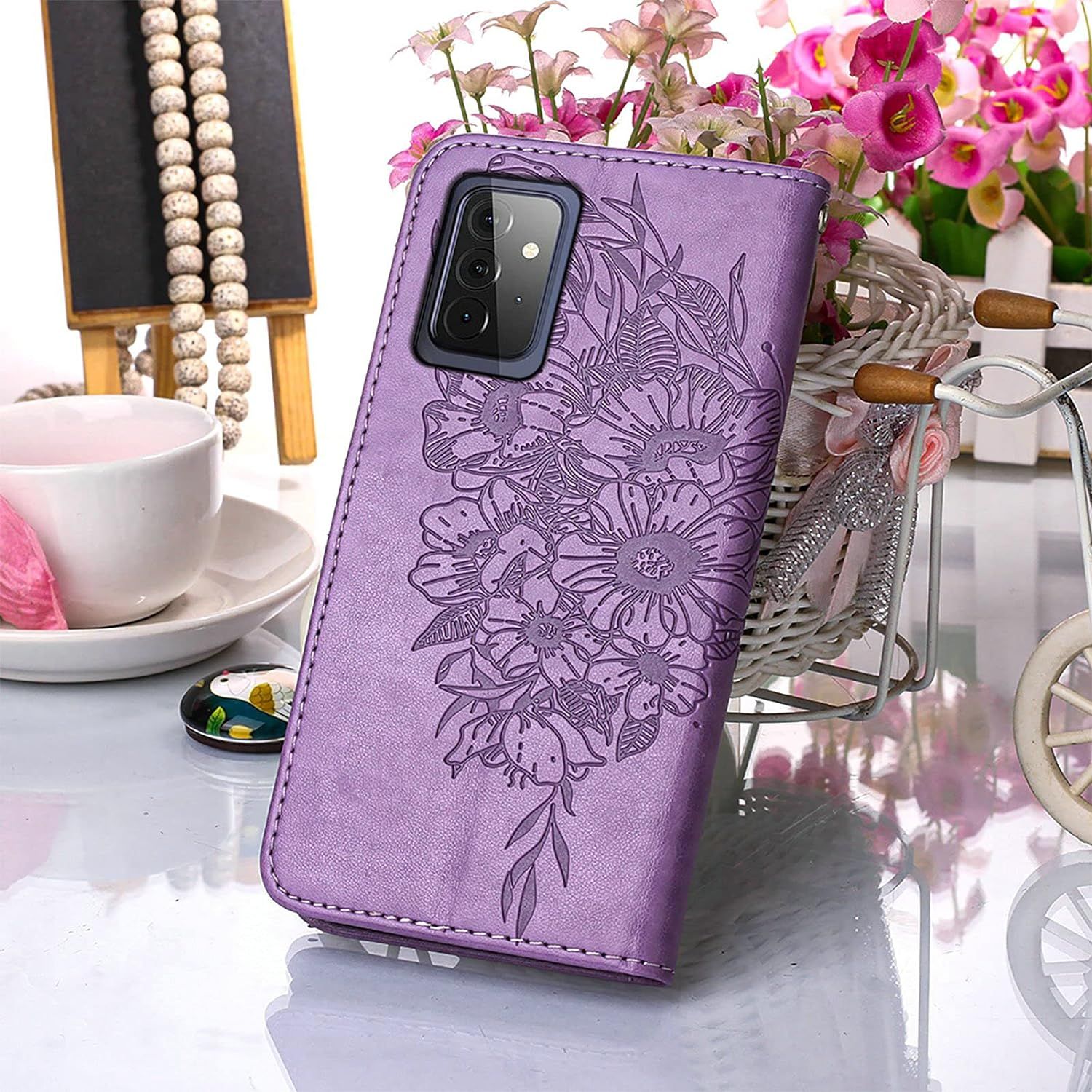 Coque Cuir Pour Samsung Galaxy A72 5g 4g Etui A Rabat Motif ... - 5