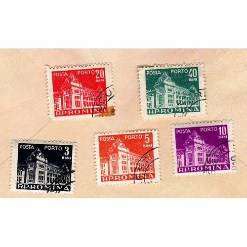 Lot De 5 Timbres Posta Romana Romina Roumanie