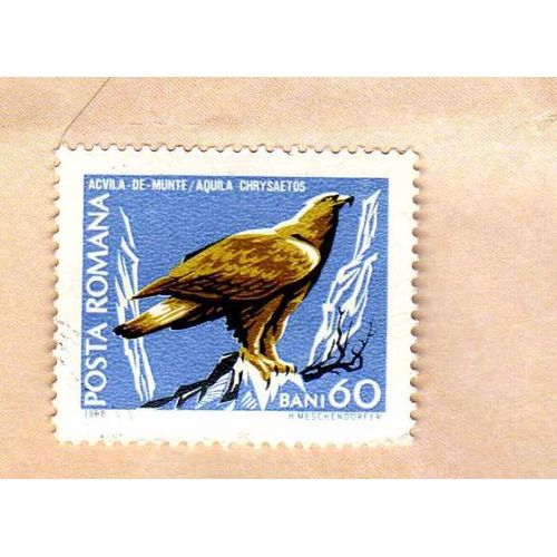 Timbre Posta Romana Roumanie Aquila Chrysaetos Oblitéré