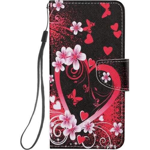 Coque Antichoc Cuir Pour Xiaomi Redmi Note 9t / Note 9 5g Etui A Rabat Motif Dessin Pour Filles Femmes, Portefeuille Housse Avec Case 360 Degres Silicone Protection Cover - C?Ur