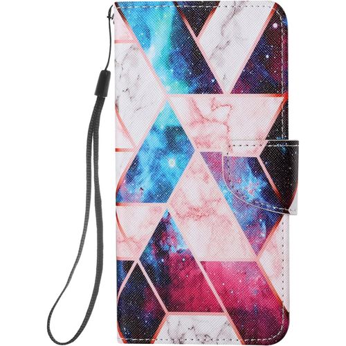 Coque Antichoc Cuir Pour Xiaomi Redmi Note 9t / Note 9 5g Etui A Rabat Motif Dessin Pour Filles Femmes, Portefeuille Housse Avec Case 360 Degres Silicone Protection Cover - Marbre
