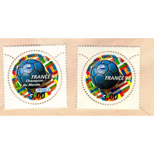 Lot De 2 Timbres France Coupe Du Monde 1998 Champion Du Monde