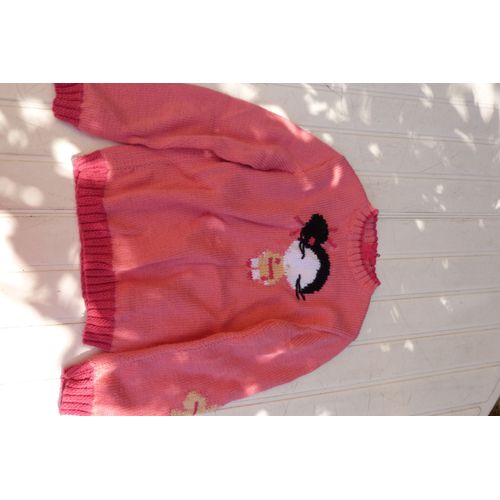 Pull Tricoté Main Pucca Environ 6 Ans