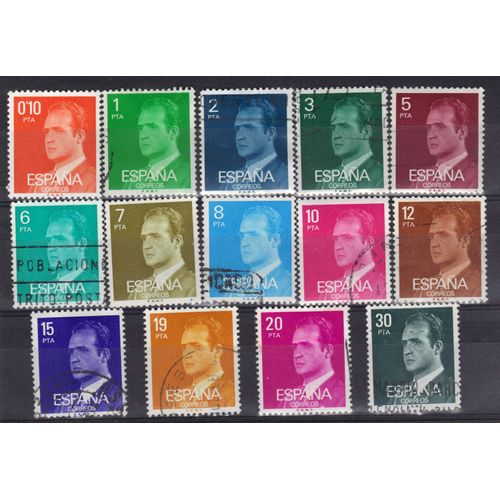 Espagne 1976 : Juan Carlos 1er - Série De 14 Timbres Oblitérés