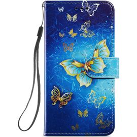 Coque Cuir Pour Xiaomi Redmi Note 9s / 9 Pro / 9 Pro Max Etui A Rabat Motif Dessin Pour Filles Femmes, Portefeuille Housse Avec Case 360 Degres Silicone Antichoc Protection Cover Cuir - Papillon