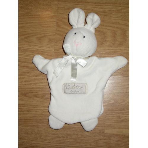 Doudou Peluche Lapin Rabbit Bunny Lièvre Kaninchen Marionnette Doudou Et Compagnie Calidoux Nature Histoire D'ours Blanc 29 Cm