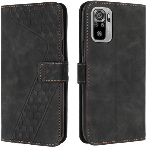 Coque Pour Xiaomi Redmi Note 10 / Note 10s, Etui Protection Housse Premium En Cuir Pu,Pochette Fermeture Magnetique,Flip Case Compatible Avec Redmi Note 10 / Note 10s,Book Noir